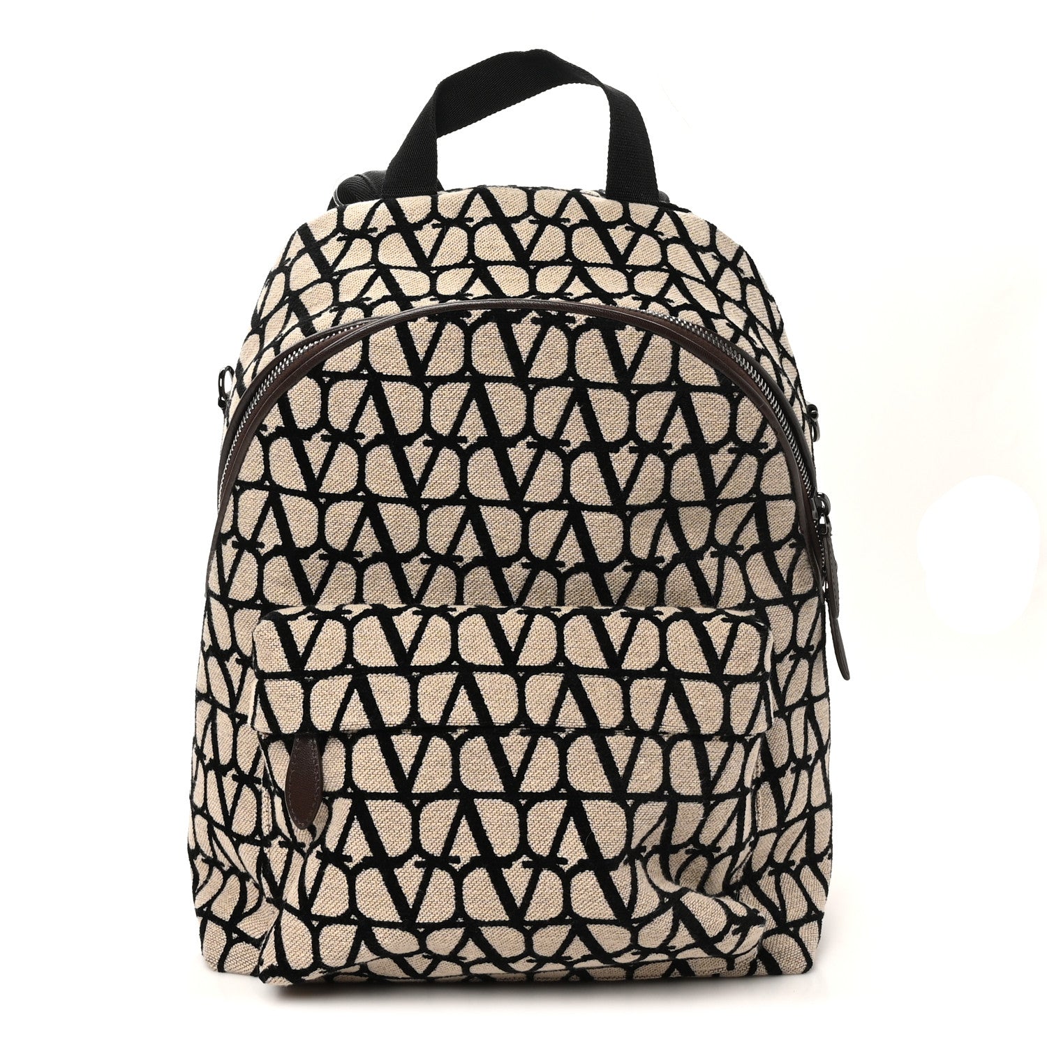 Valentino Garavani Toile Iconographe Backpack Naturale Black Fondant 1 of 9