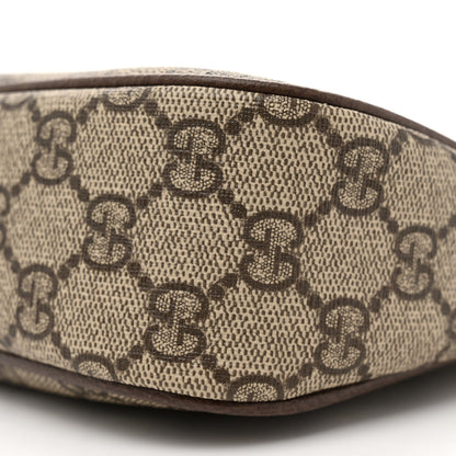 Gucci GG Supreme Monogram Textured Dollar Calfskin Small Ophidia Hobo Beige Ebony New Acero 10 of 10