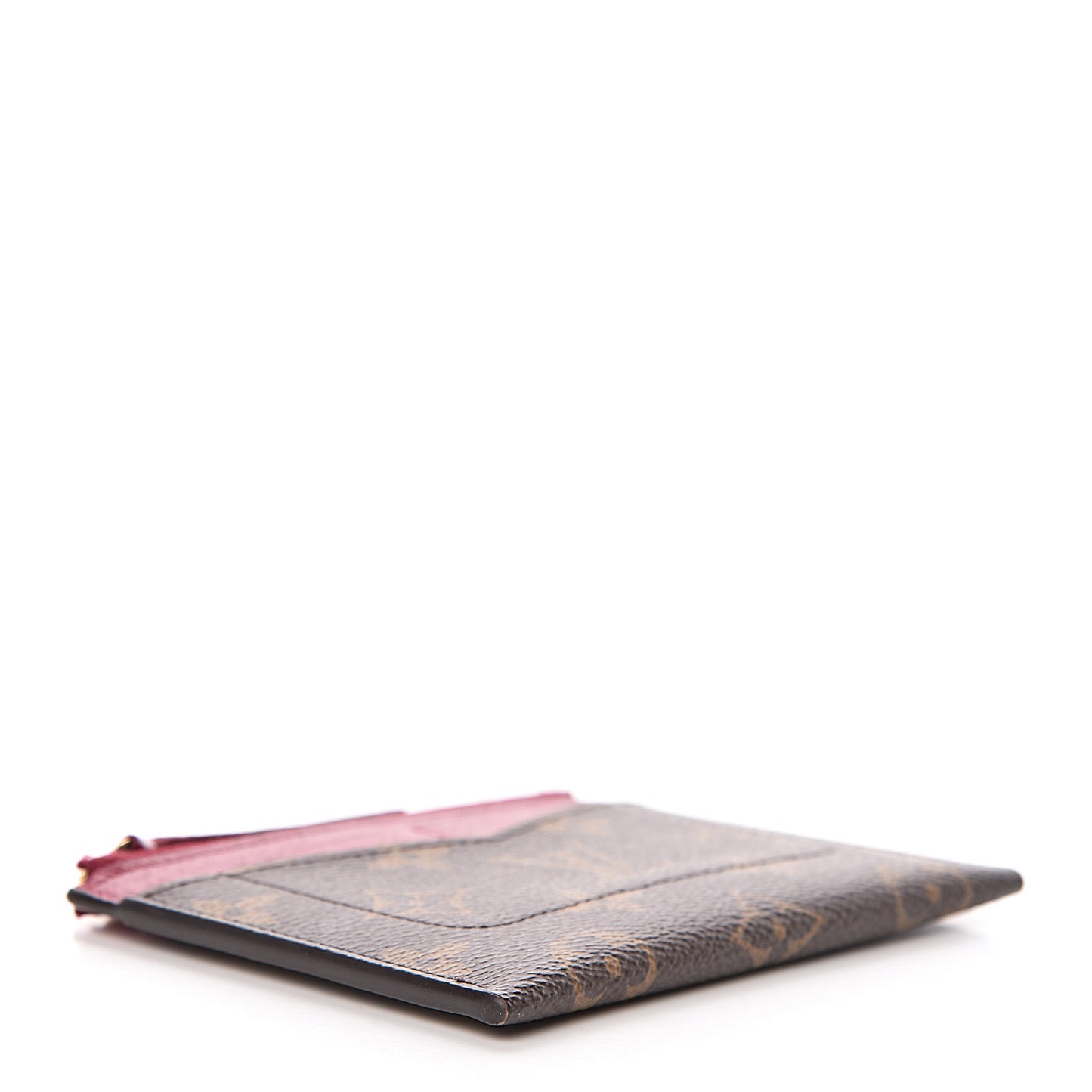 Monogram Zipped Card Holder Fuchsia