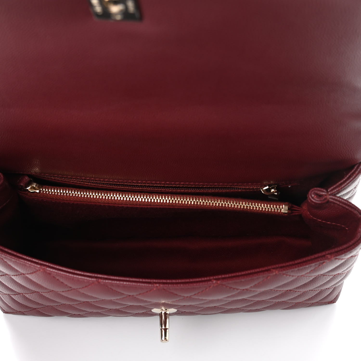 Chanel Caviar Quilted Small Coco Handle Flap Burgundy 5 of 11