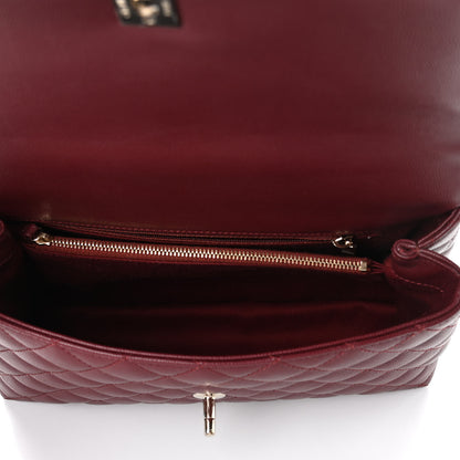 Chanel Caviar Quilted Small Coco Handle Flap Burgundy 5 of 11