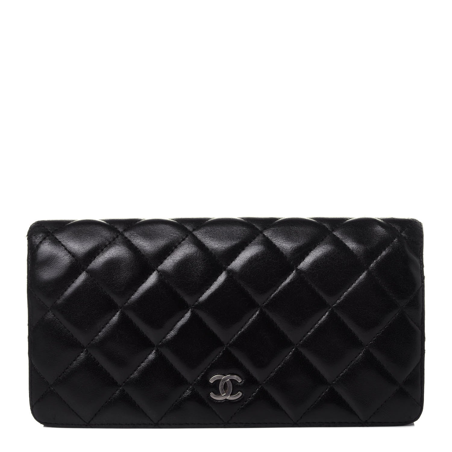 Chanel Lambskin Quilted Yen Wallet Black 1 of 13