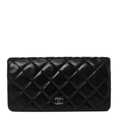 Chanel Lambskin Quilted Yen Wallet Black 1 of 13