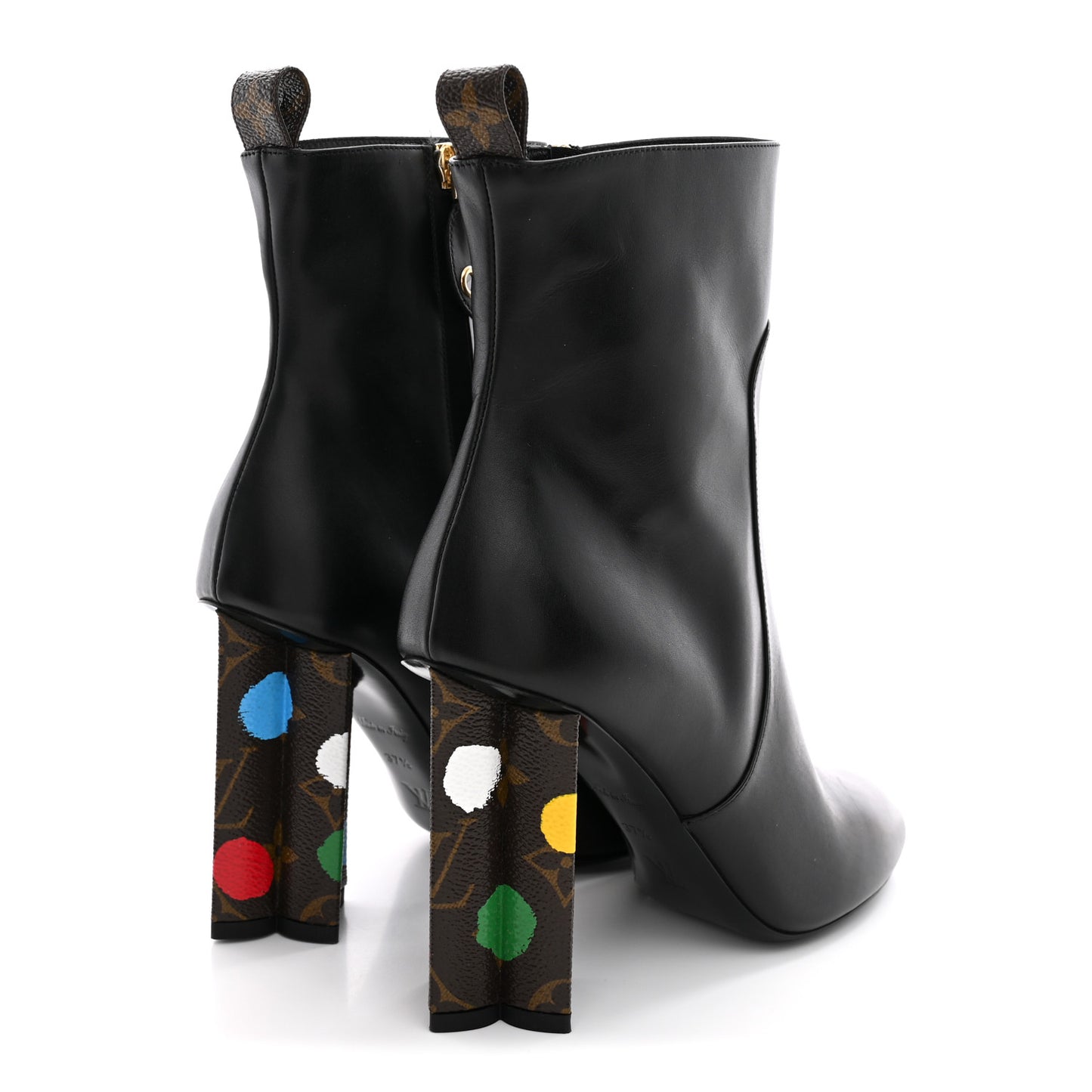LV X YK Calfskin Monogram Silhouette Ankle Boots 37.5 Black
