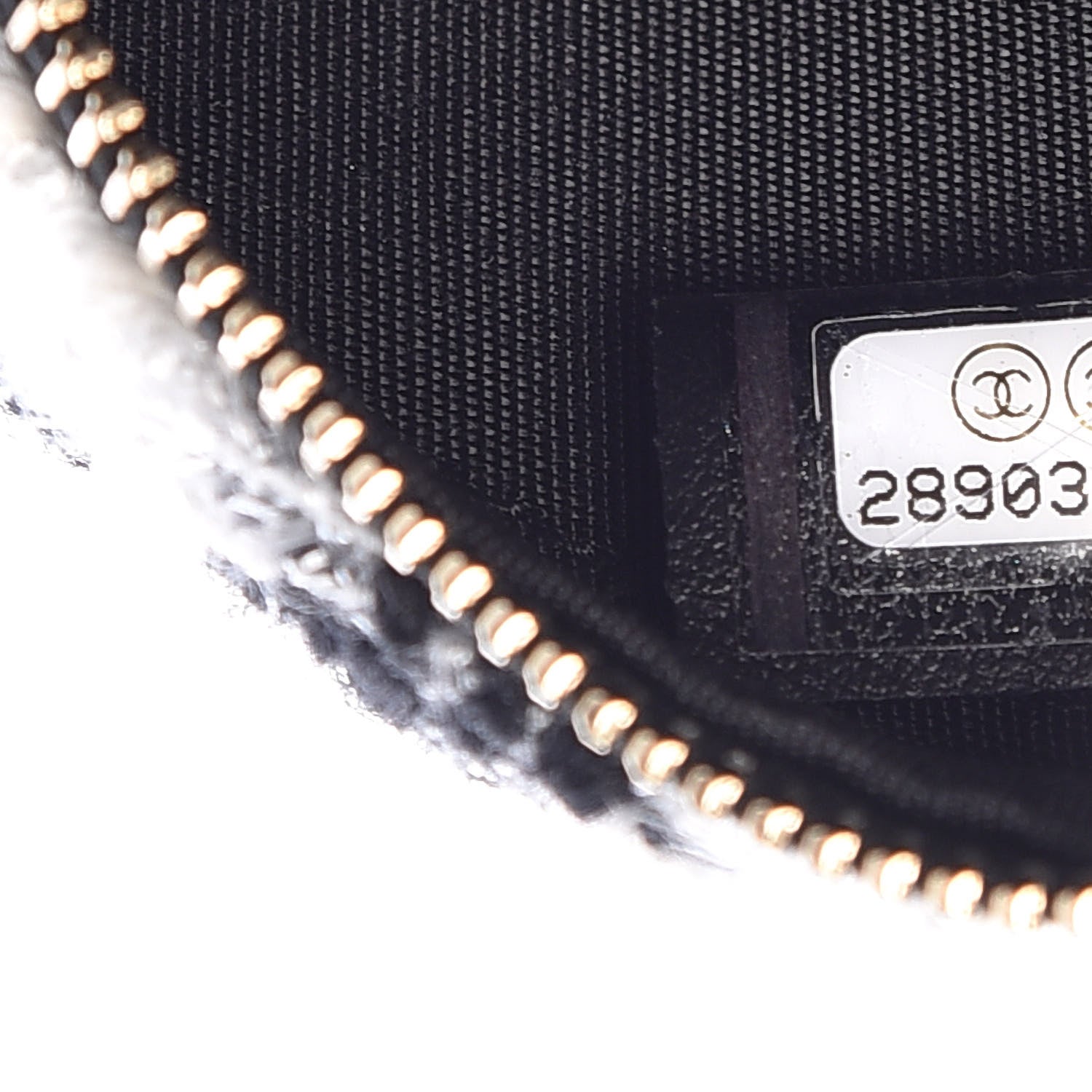 Chanel Tweed Shearling Round Clutch With Chain and Coin Purse Black and White 8 of 9