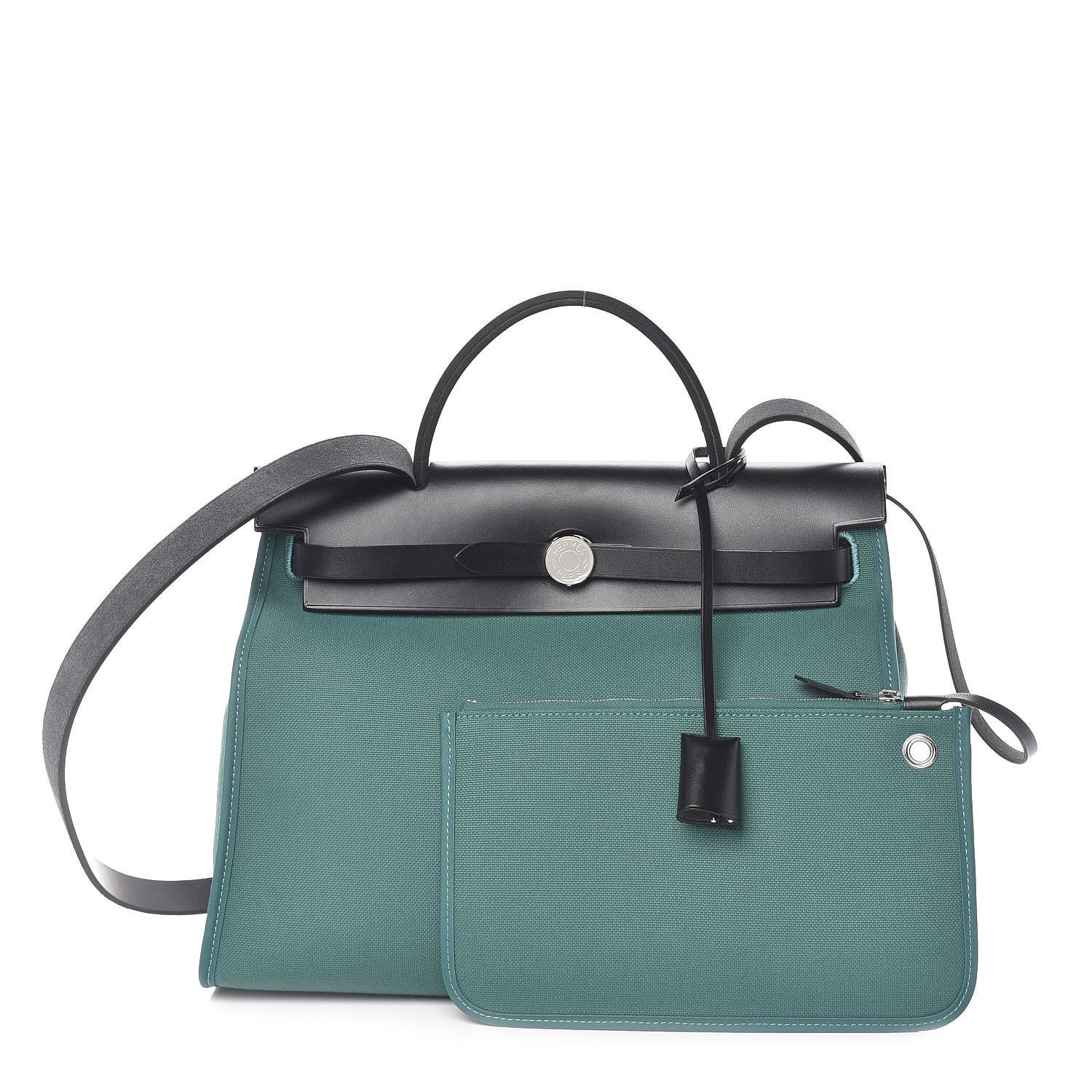Hermes Vache Hunter Toile Herbag Zip 31 PM Malachite 1 of 13