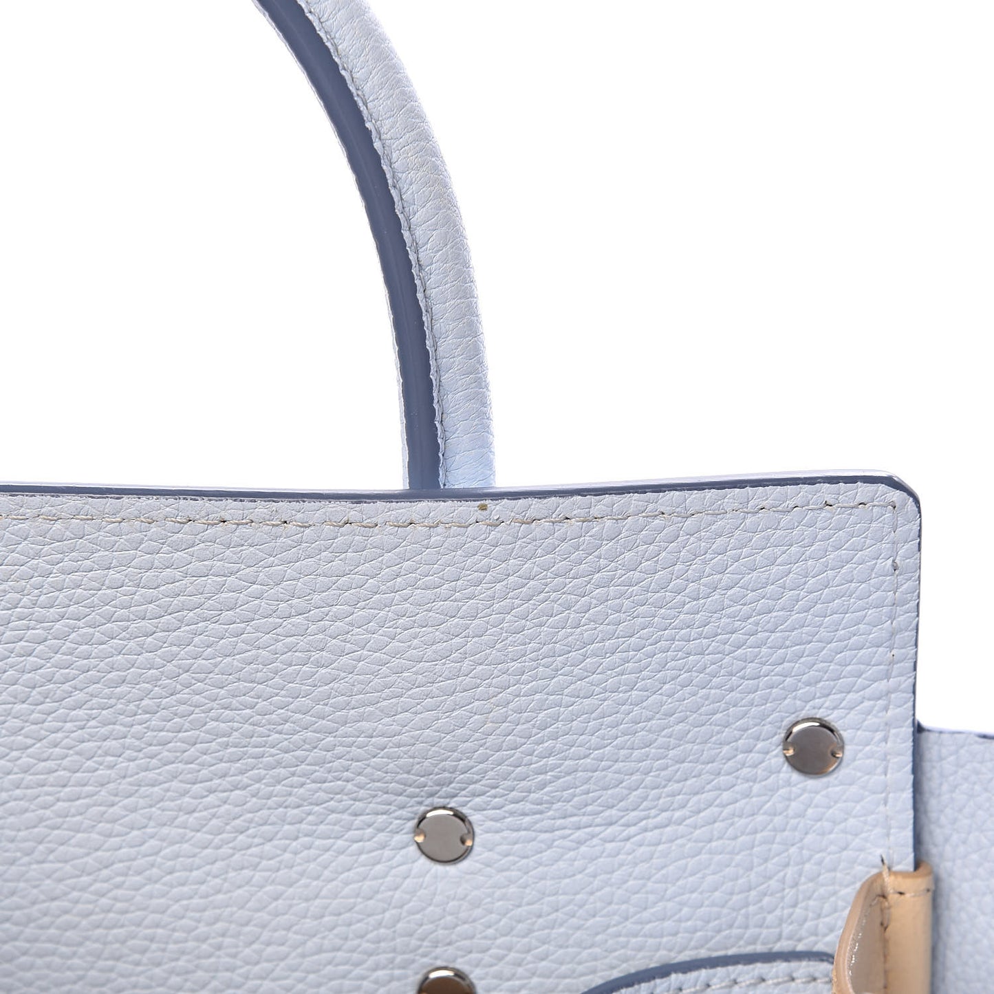 Grained Calfskin Mini Horizon Satchel Pale Blue