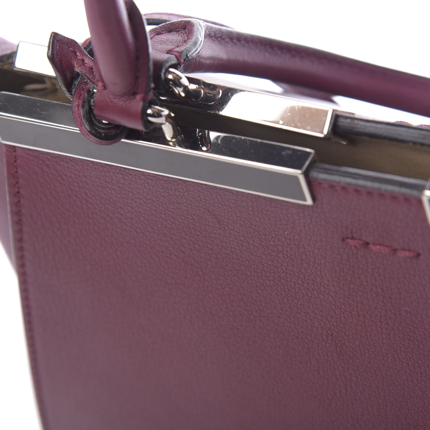 Vitello Dolce Marmol Shiny Nappa Petite 3Jours Tote Bordeaux