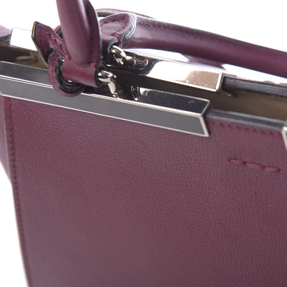 Fendi Vitello Dolce Marmol Shiny Nappa Petite 3Jours Tote Bordeaux 10 of 17