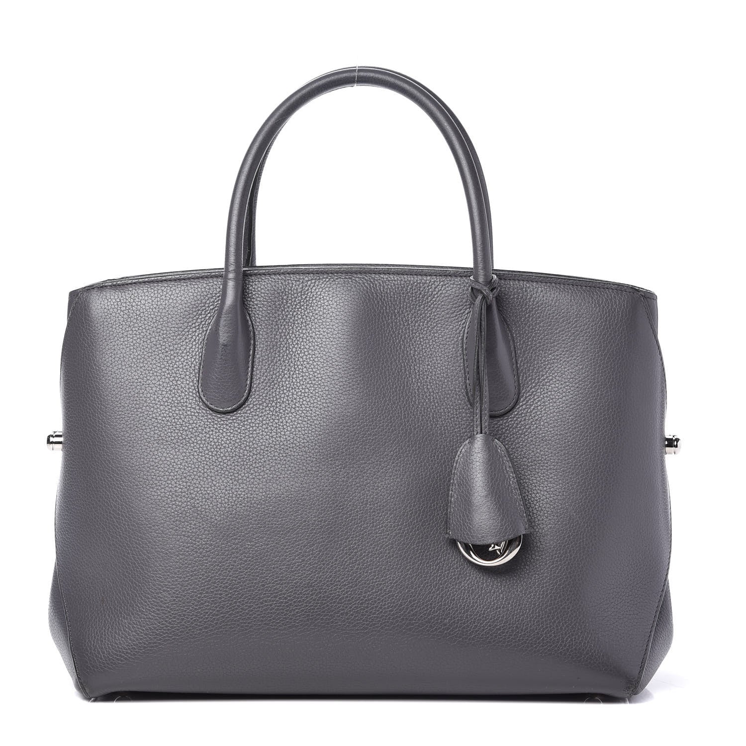 Christian Dior Supple Grained Calfskin Large Open Bar Tote Grey 1 of 9