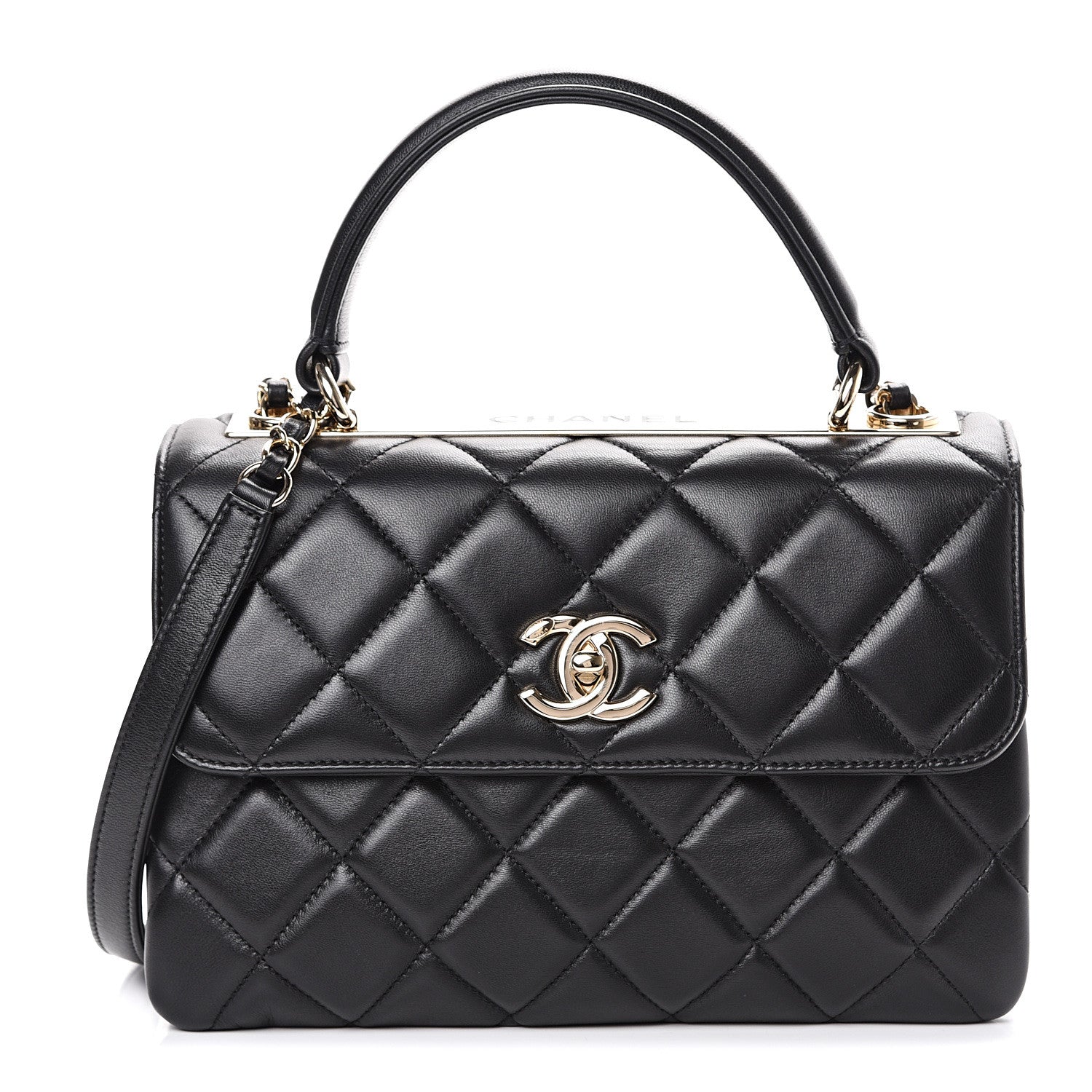 Chanel Lambskin Quilted Small Trendy CC Dual Handle Flap Bag Black 1 of 10