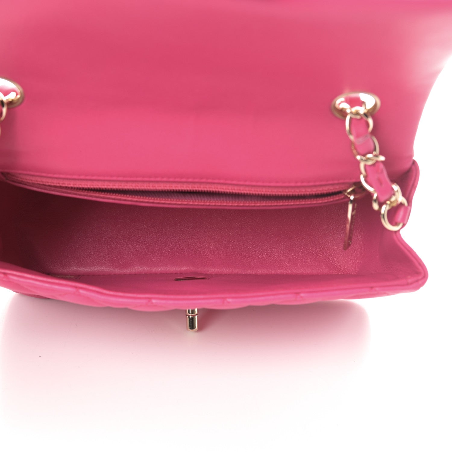 Chanel Lambskin Quilted Mini Rectangular Flap Dark Pink 5 of 14