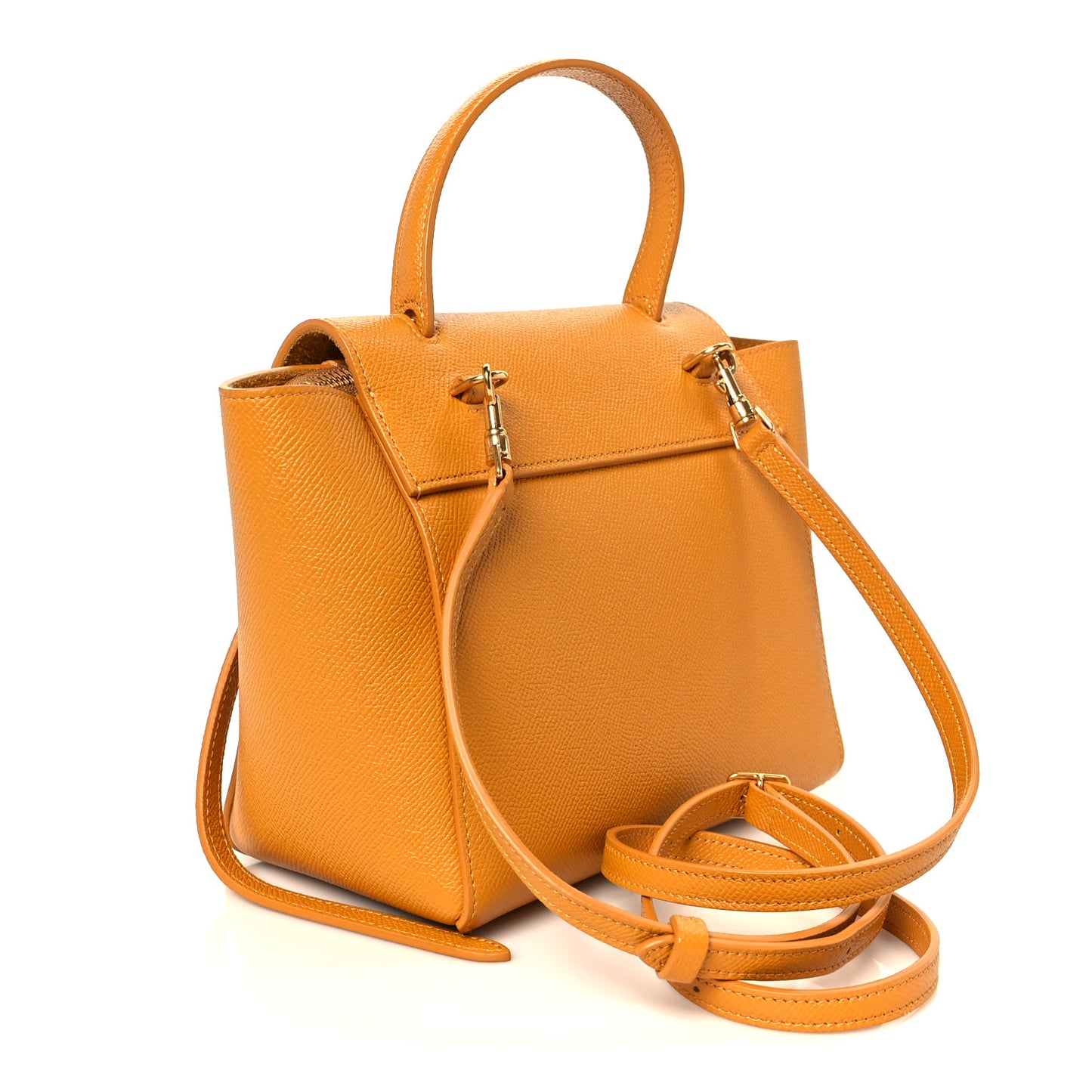Grained Calfskin Nano Belt Bag Pale Yellow