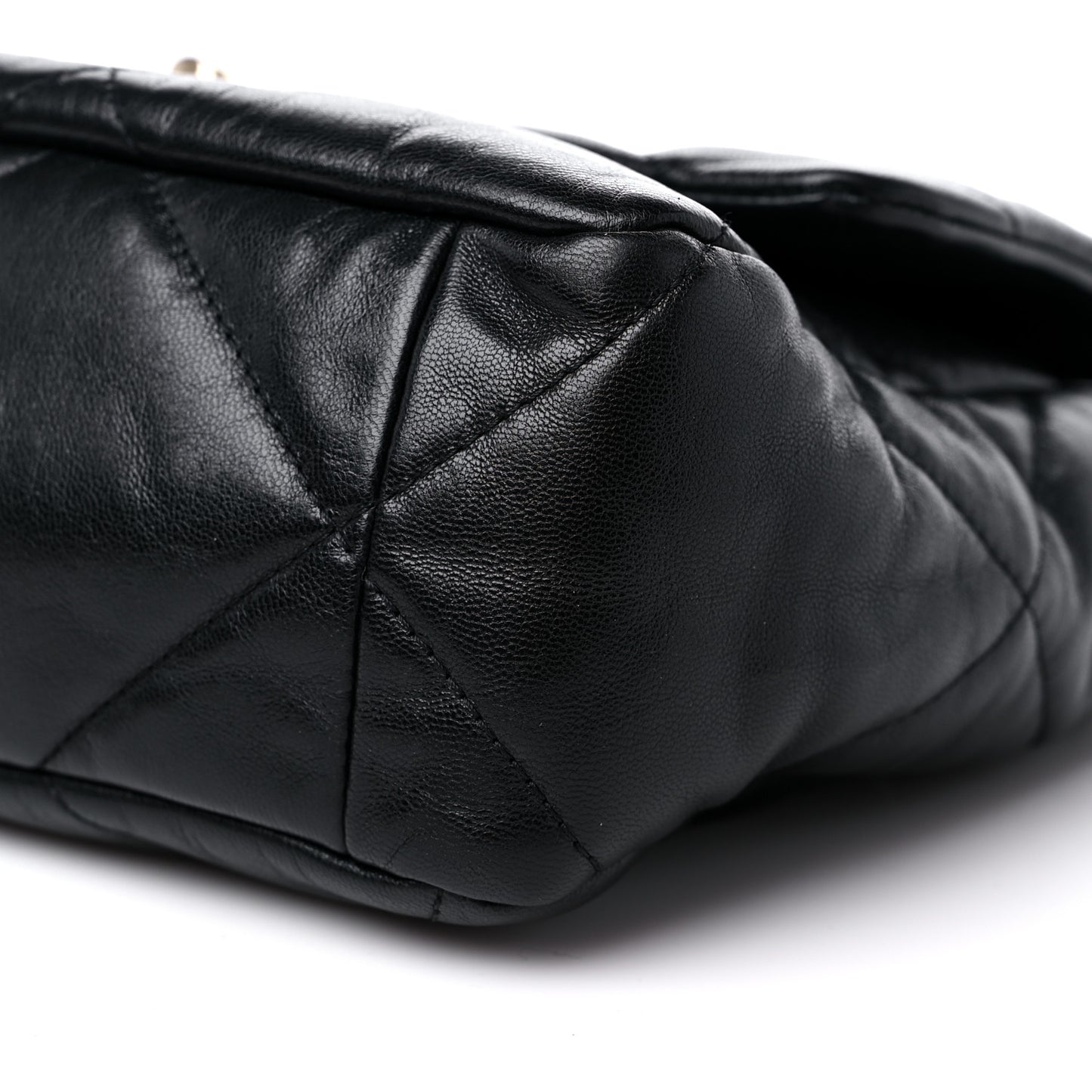 Goatskin Quilted Large Chanel 19 Flap Black