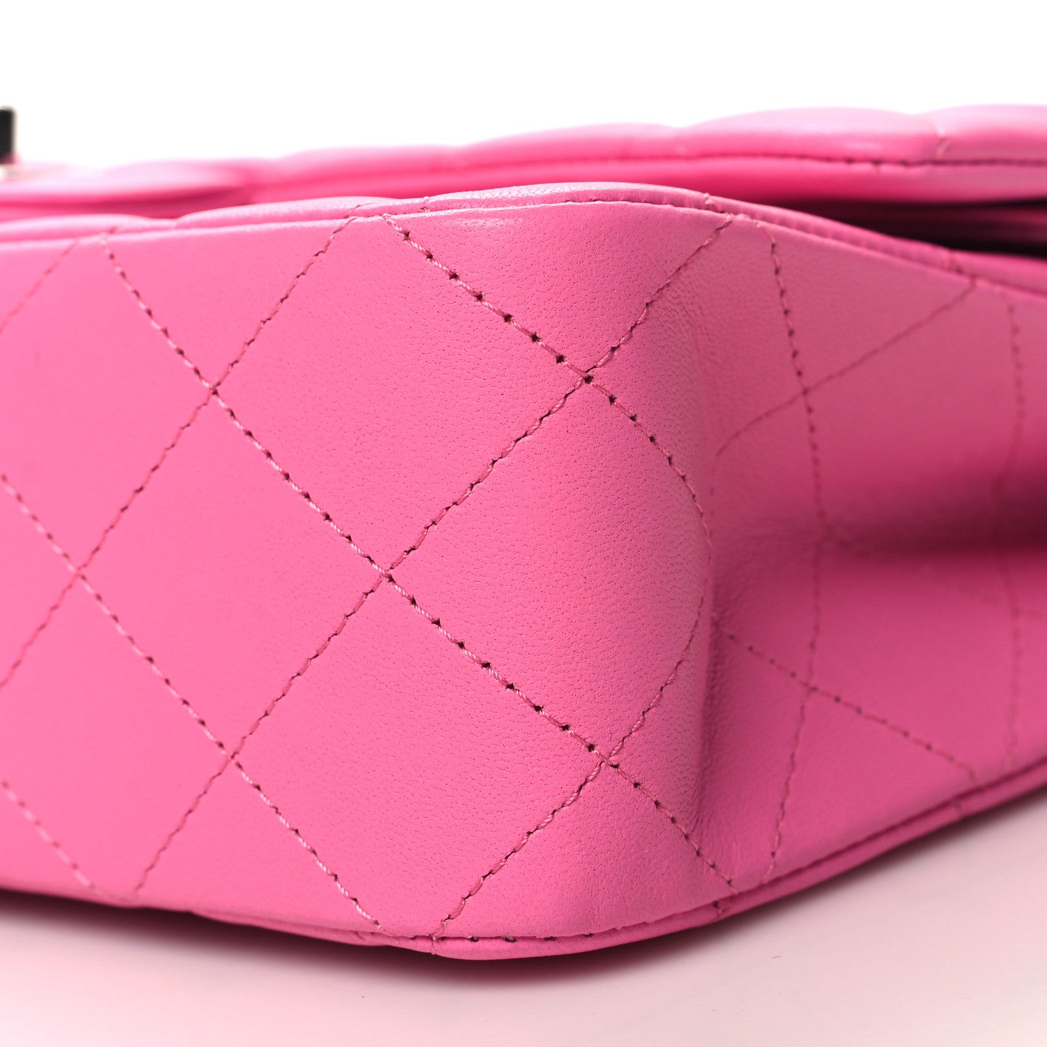 Chanel Lambskin Quilted Medium Double Flap Neon Pink 10 of 11