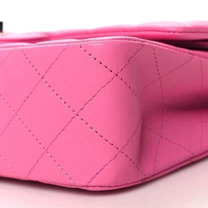 Chanel Lambskin Quilted Medium Double Flap Neon Pink 10 of 11