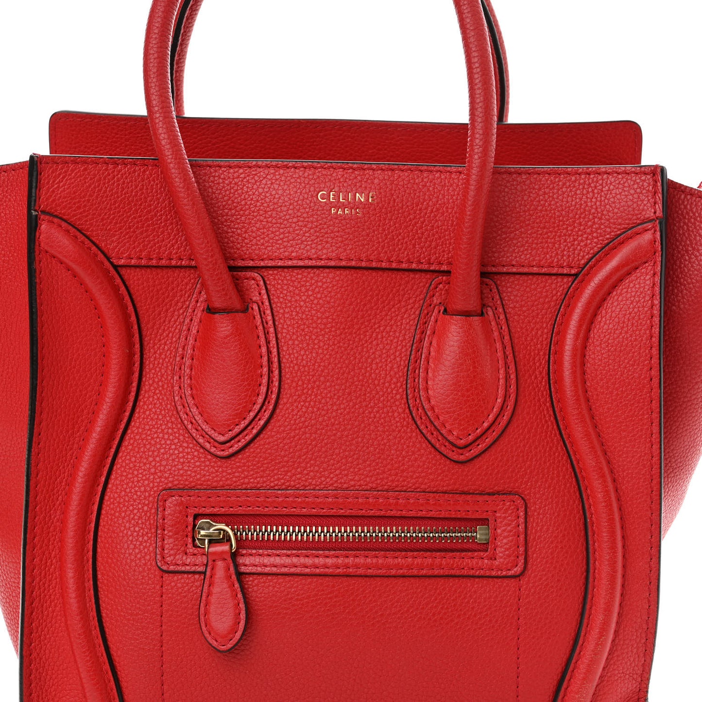 Drummed Calfskin Micro Luggage Coquelicot