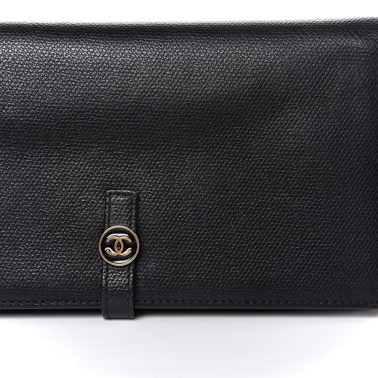 Chanel Grained Calfskin CC Button Wallet Black 8 of 11