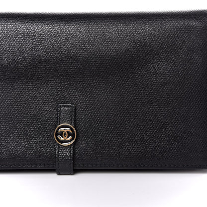 Chanel Grained Calfskin CC Button Wallet Black 8 of 11