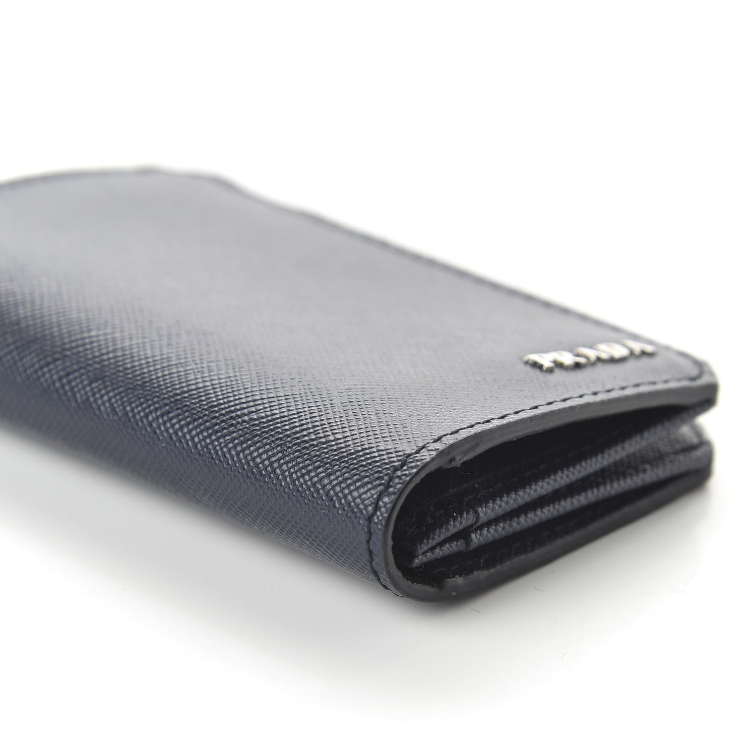 Prada Saffiano Corner Card Holder Baltico 6 of 10