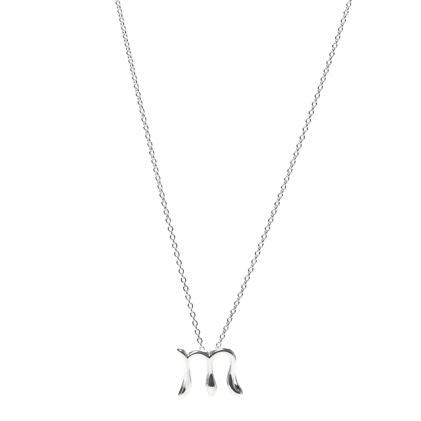 Sterling Silver Elsa Peretti Letter M Pendant Necklace