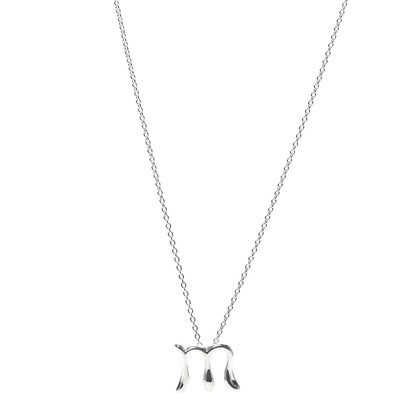 Tiffany Sterling Silver Elsa Peretti Letter M Pendant Necklace 1 of 7