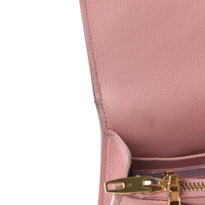 Balenciaga Veau Amp Plate Gold Chain Wallet Rose 7 of 12