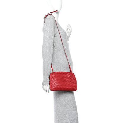 Bottega Veneta Nappa Intrecciato Nodini Crossbody Messenger Red 2 of 13