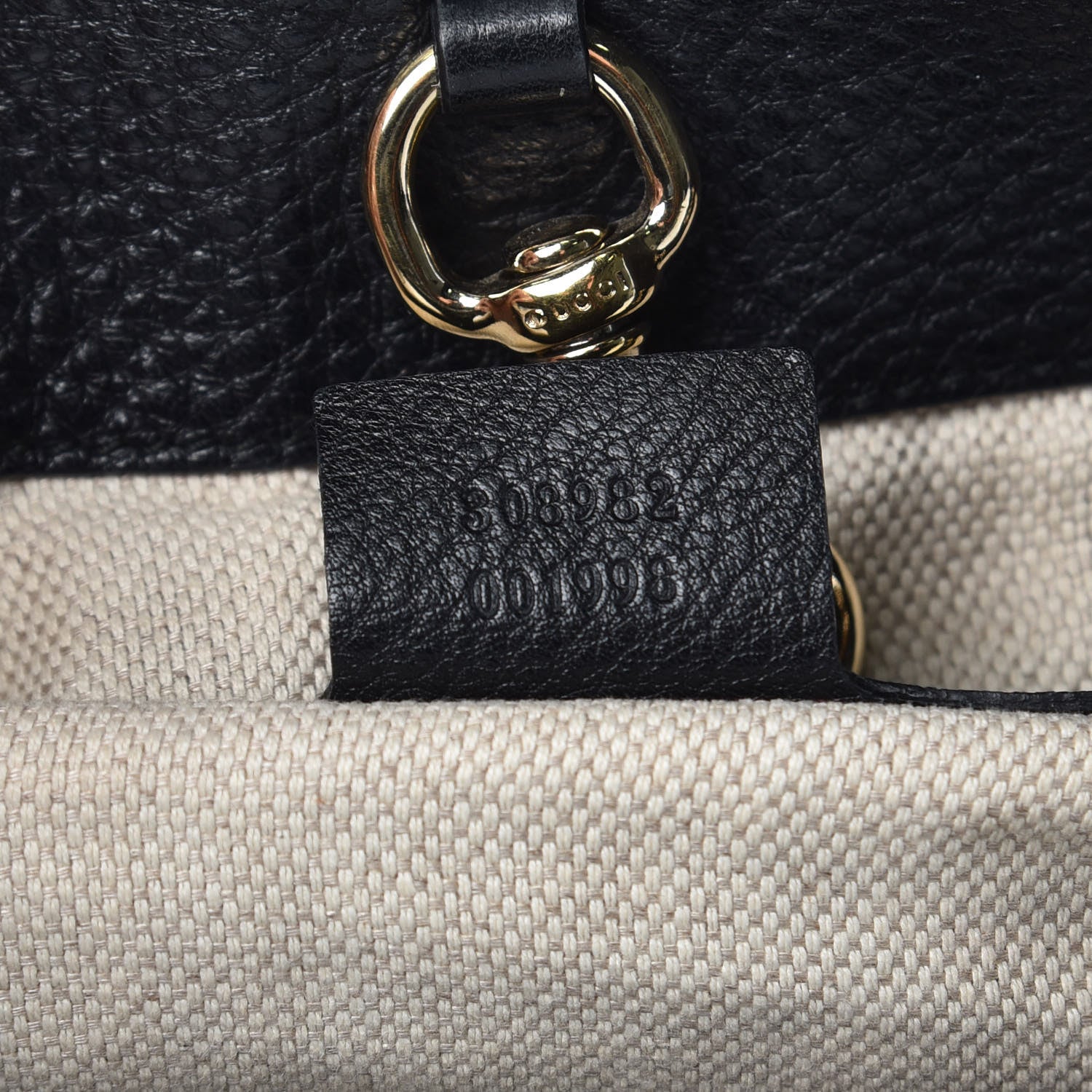 Gucci Pebbled Calfskin Medium Soho Chain Shoulder Bag Black 5 of 7