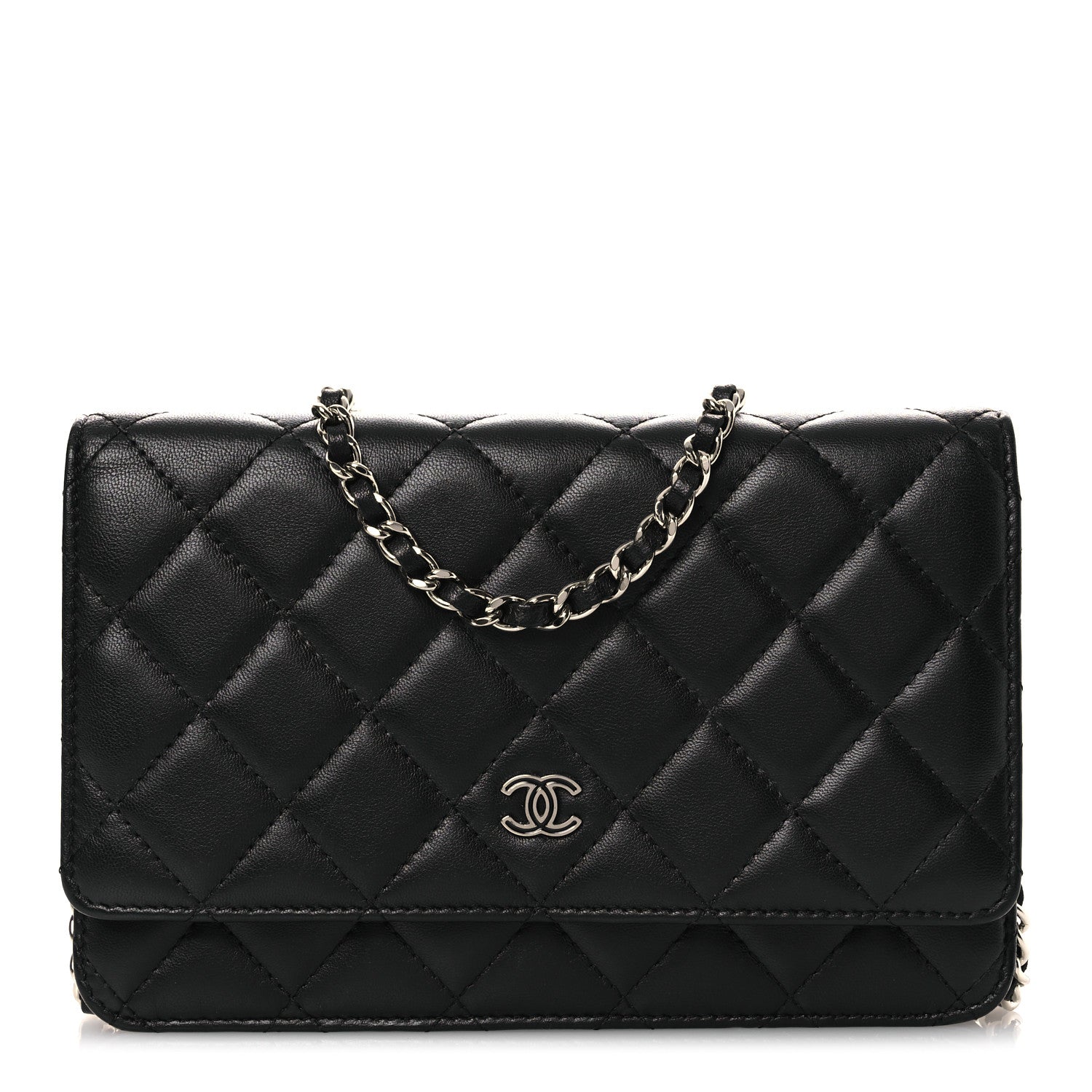 Chanel Lambskin Quilted Wallet On Chain WOC Black 1 of 11