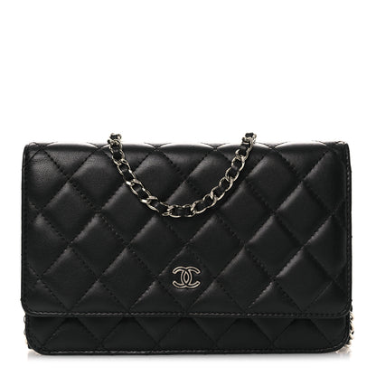Chanel Lambskin Quilted Wallet On Chain WOC Black 1 of 11