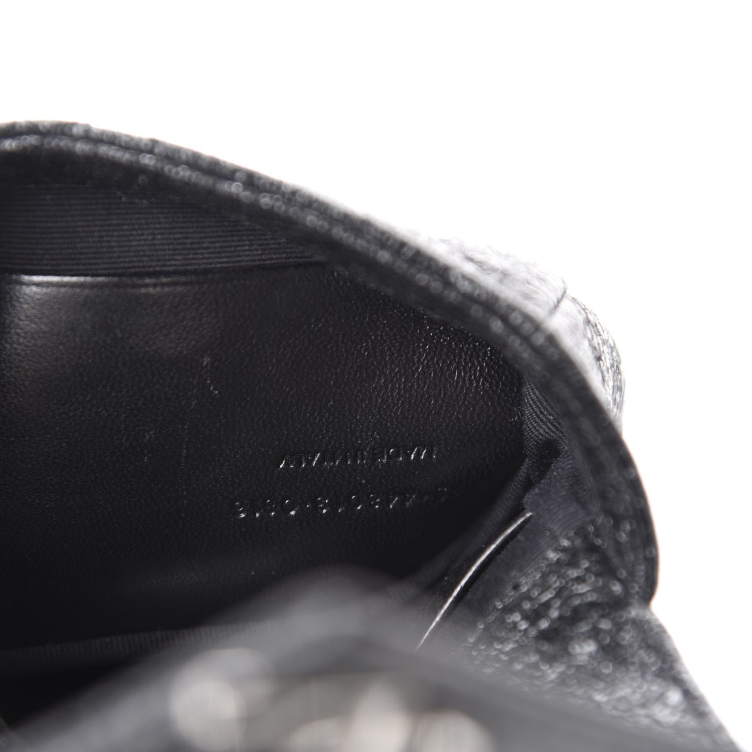 Saint Laurent Metallic Crackled Calfskin Chevron Monogram Micro Crossbody Bag Black 9 of 10