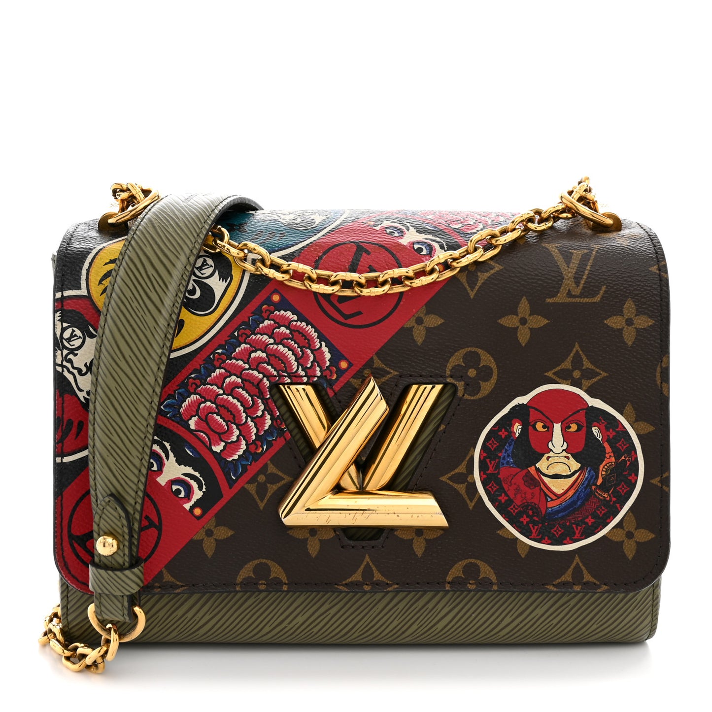 Epi Monogram Kabuki Twist Shoulder Bag MM Green