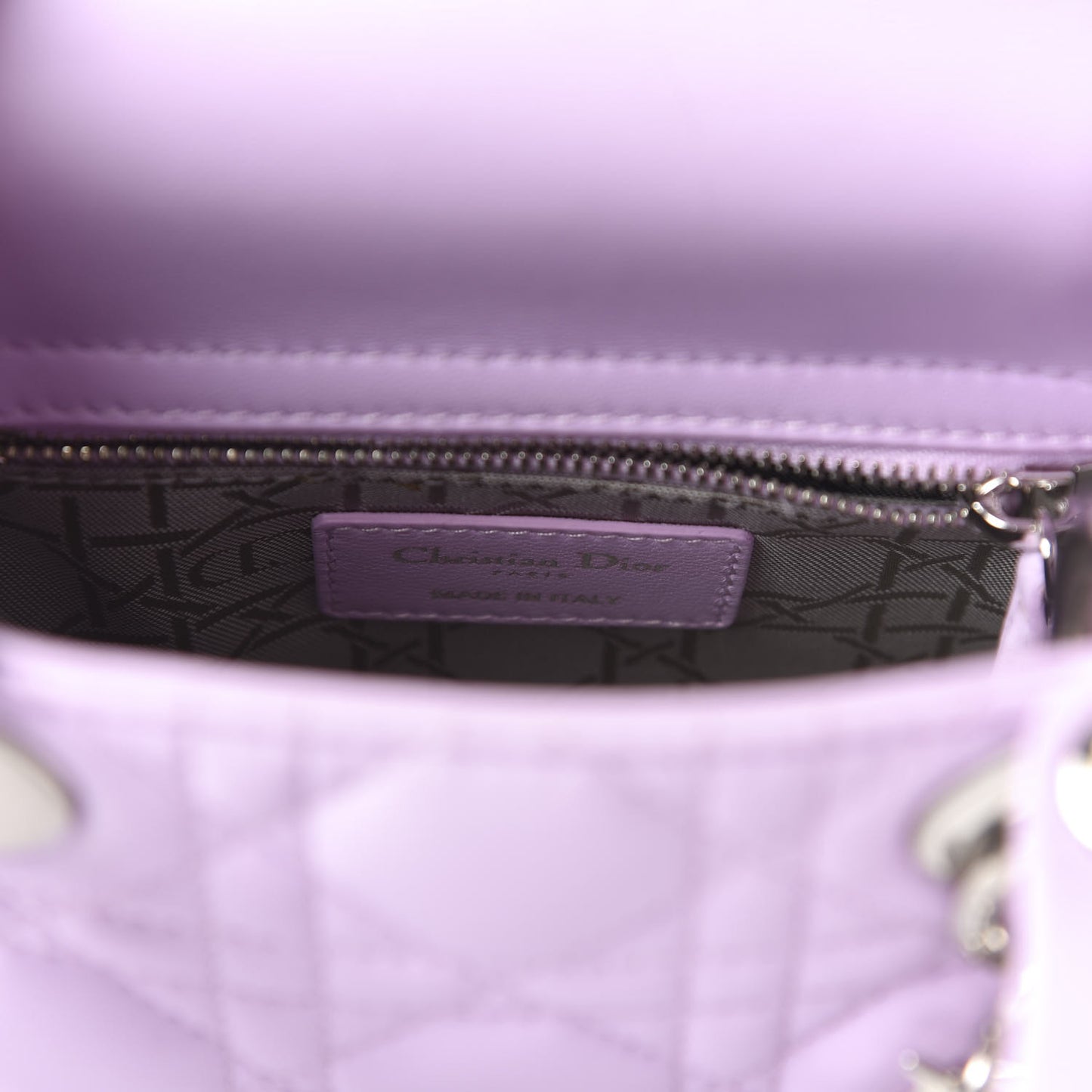 Lambskin Cannage Mini Lady Lilac