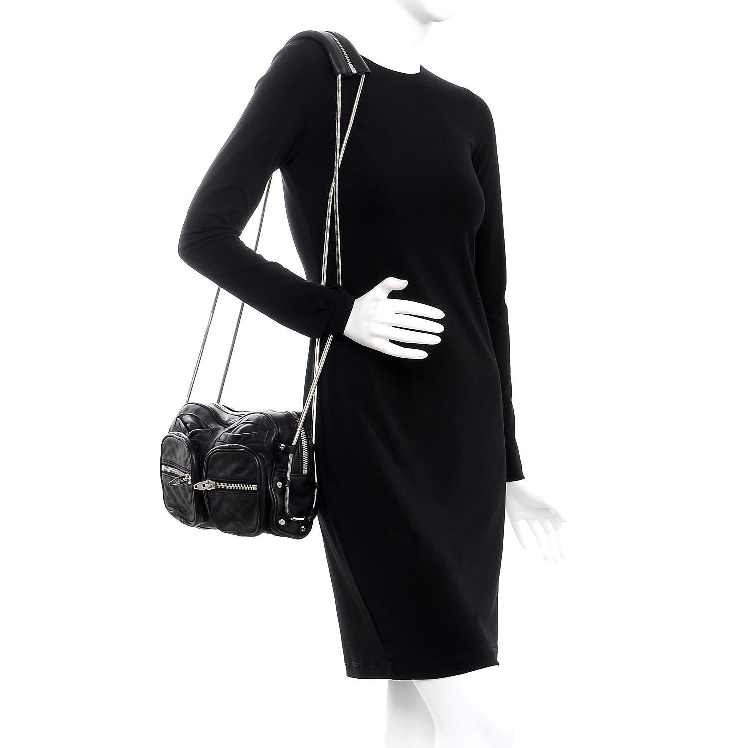 Alexander Wang Washed Lambskin Brenda Chain Shoulder Bag Black 2 of 8