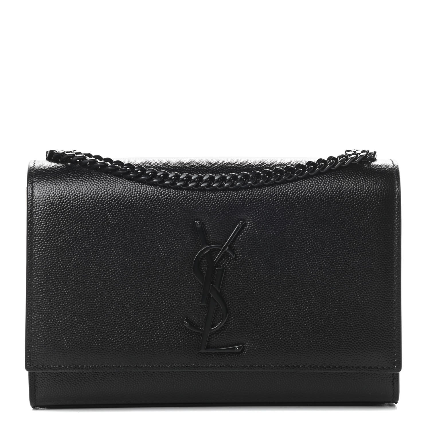 Saint Laurent Grain De Poudre Small Monogram Kate Satchel Black 1 of 10