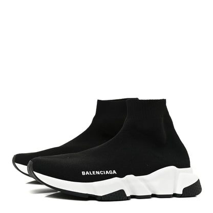 Balenciaga Neoprene Knit Womens Speed Sneakers 38 Black White 2 of 7