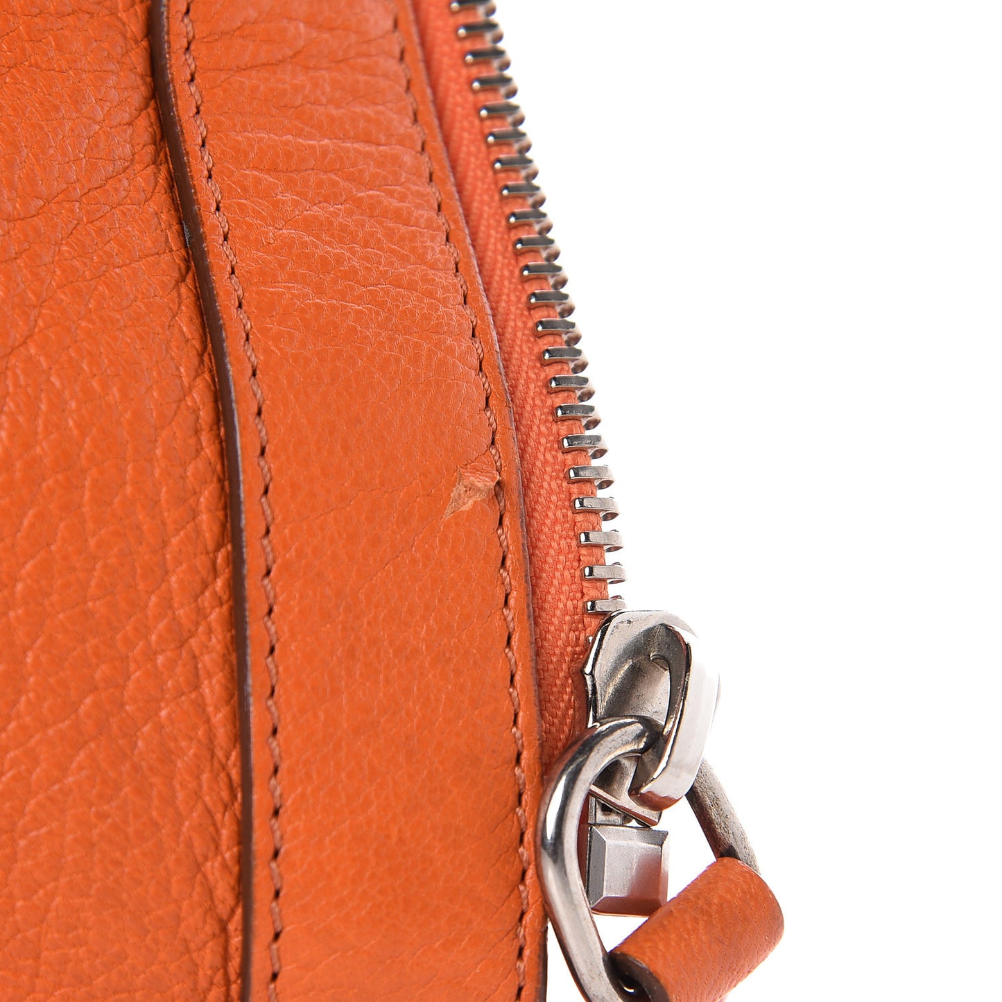 Grained Goatskin Antigona Zippered Tote Orange