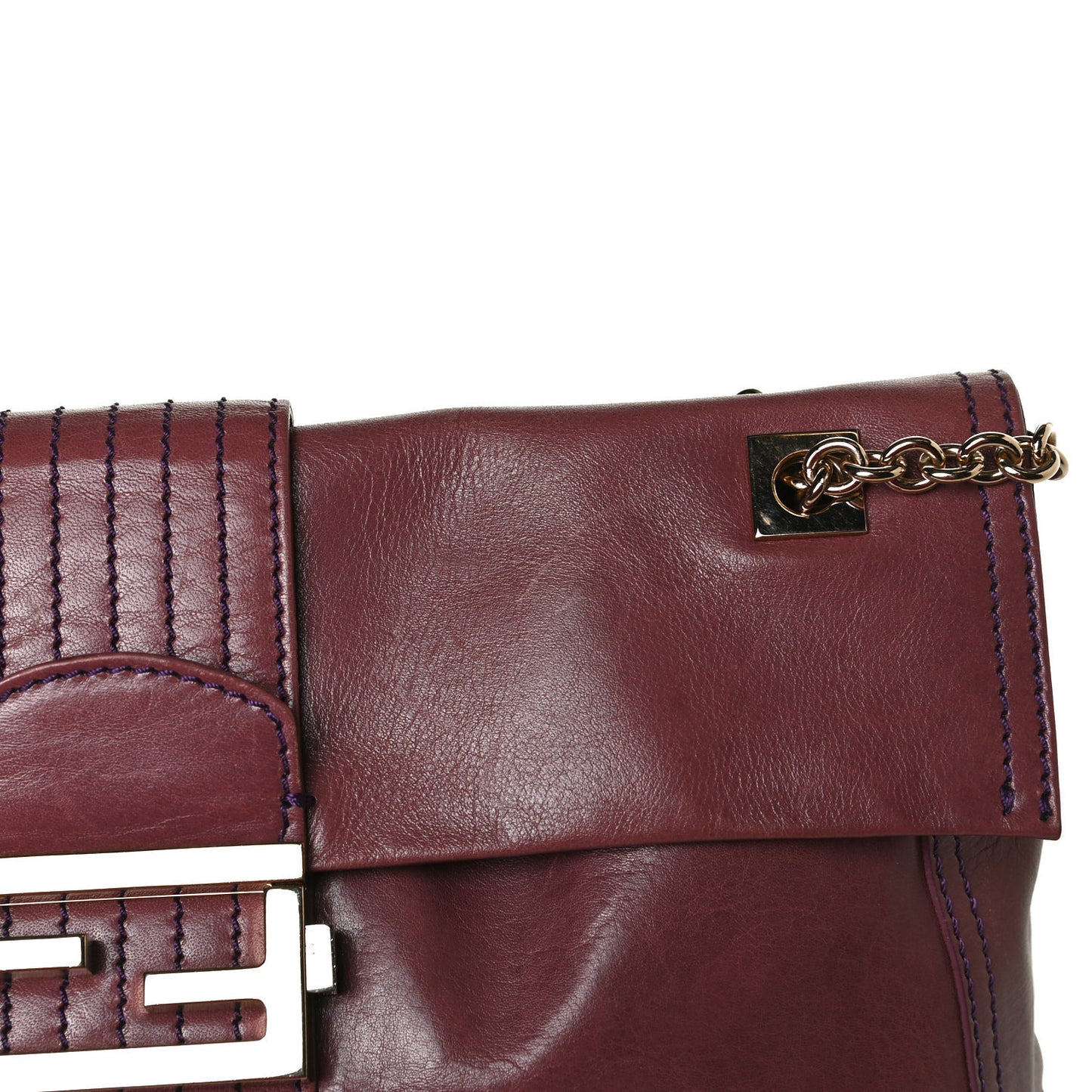 Vitello Acqua Maxi Baguette Shoulder Bag Malva