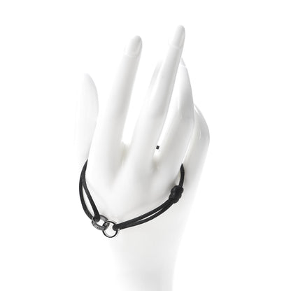 Cartier 18K White Gold Ceramic 4 Diamond LOVE Cord Bracelet Black 2 of 8