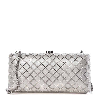 Chanel Iridescent Lambskin Crystal Quilted Clutch Silver 1 of 11
