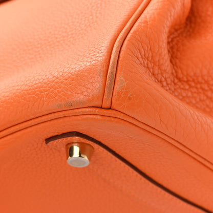 Hermes Taurillon Clemence Birkin 30 Orange 13 of 14