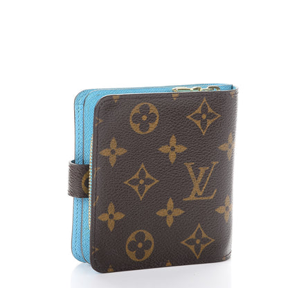 Louis Vuitton Monogram Groom Compact Zip Wallet Blue 3 of 9