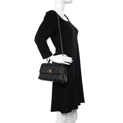 Chanel Calfskin Strass Quilted Mini Coco Handle Flap Black 2 of 11