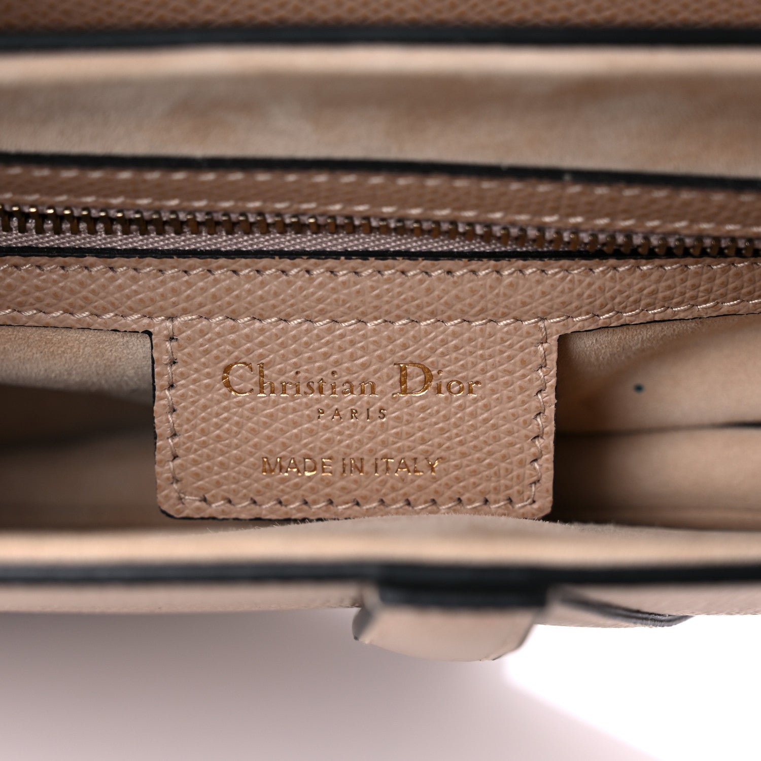 Christian Dior Grained Calfskin Saddle Bag Taupe 6 of 10