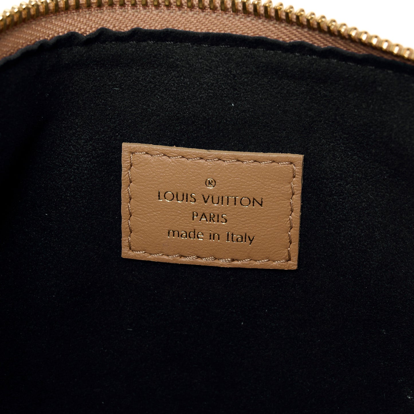 Lambskin Embossed Monogram Coussin PM Camel