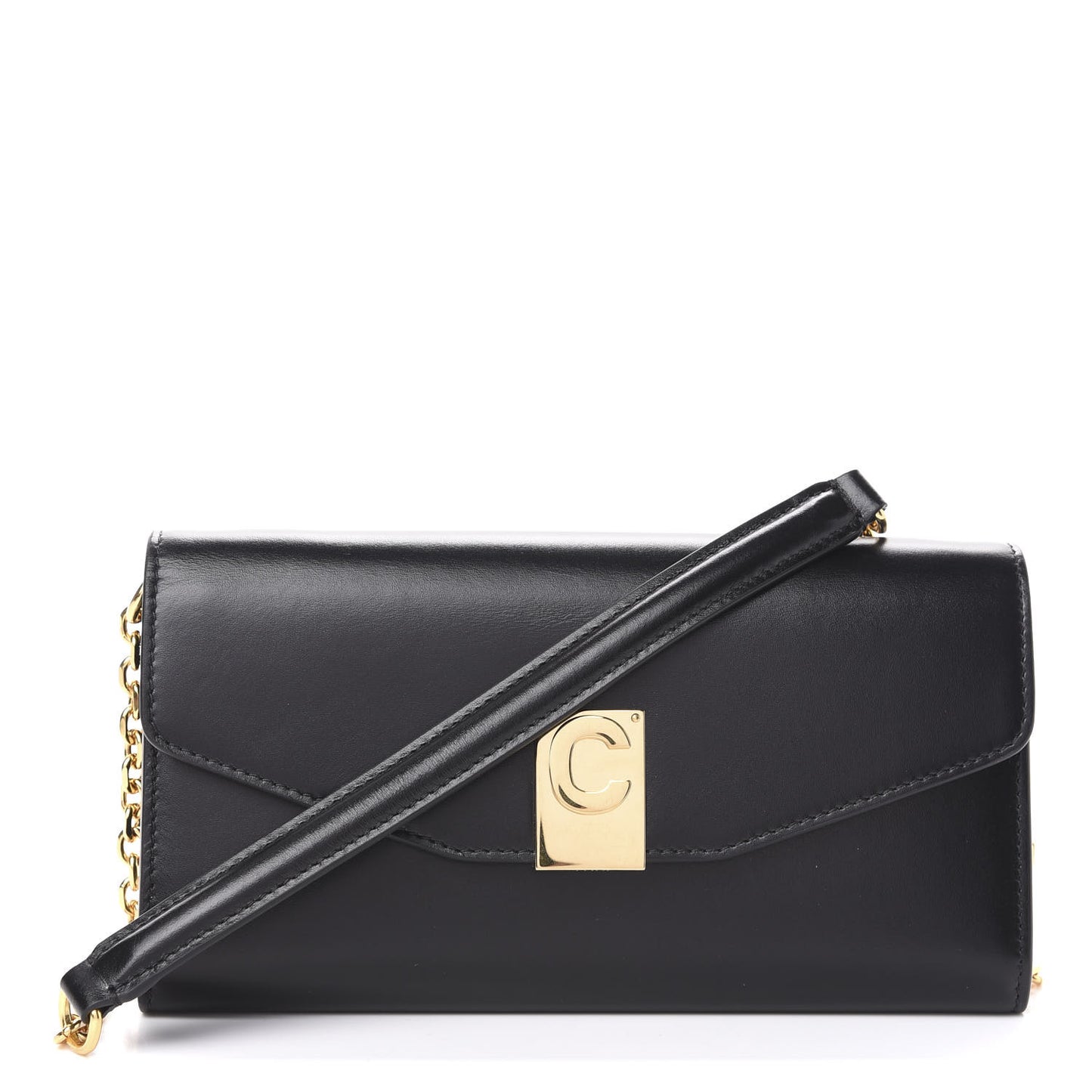 Calfskin C Wallet On Chain Bag Black