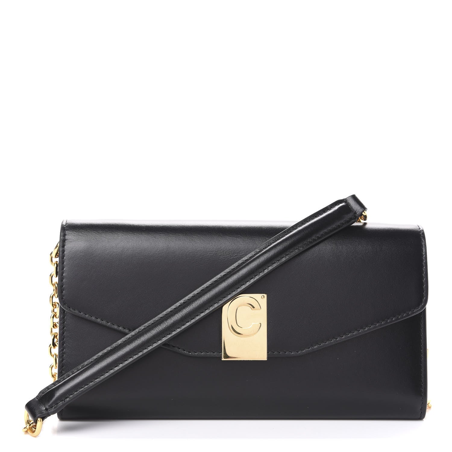 Celine Calfskin C Wallet On Chain Bag Black 1 of 10