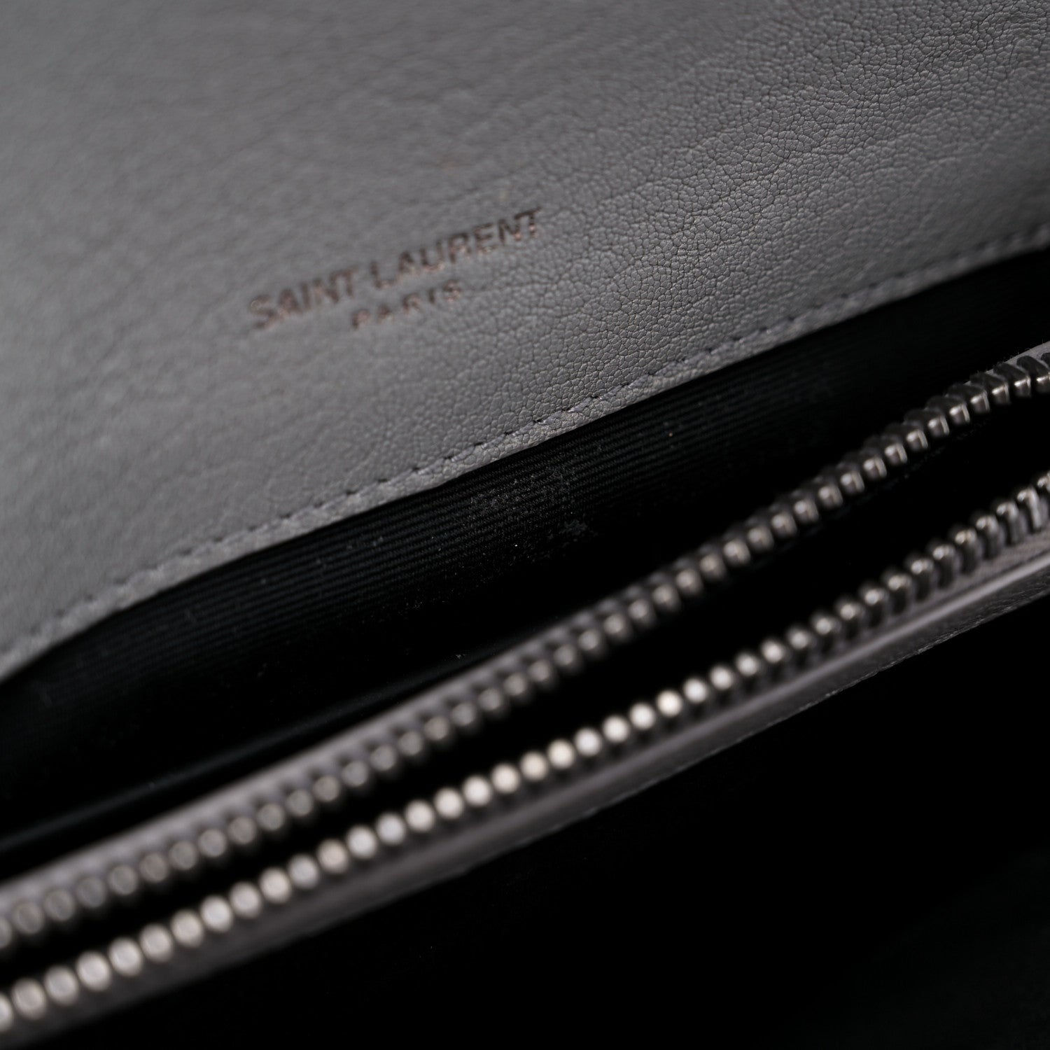 Saint Laurent Sheepskin Matelasse Chevron Monogram Medium College Bag Granite 11 of 16