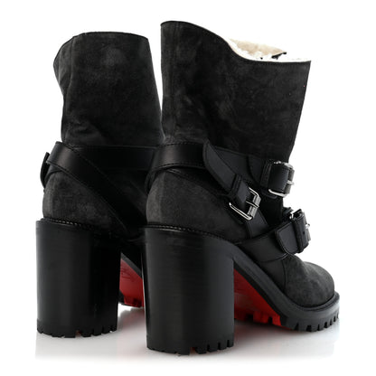 Christian Louboutin Calfskin Bouclette Viyonce 70 Boots 38 Charbon Black 5 of 8